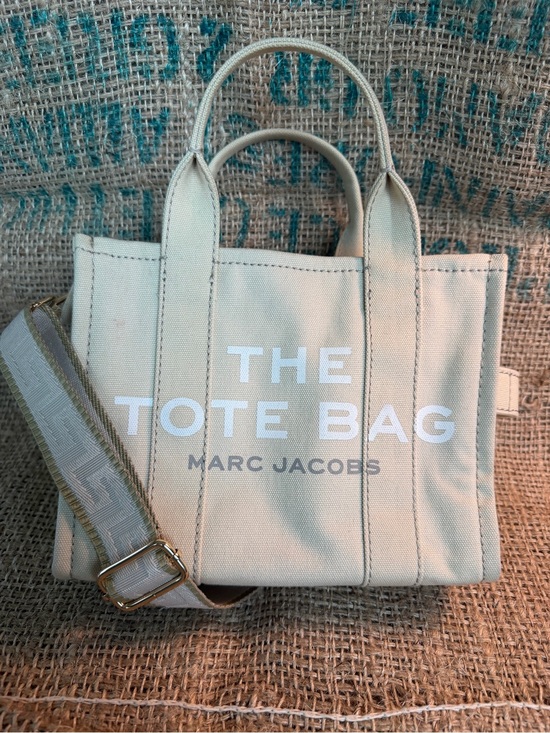 Marc Jacobs Handbags - Marc Jacobs Canvas Tote Bag in Beige with White Logo